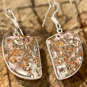 Leopardite Jasper Earrings 1 1/2”